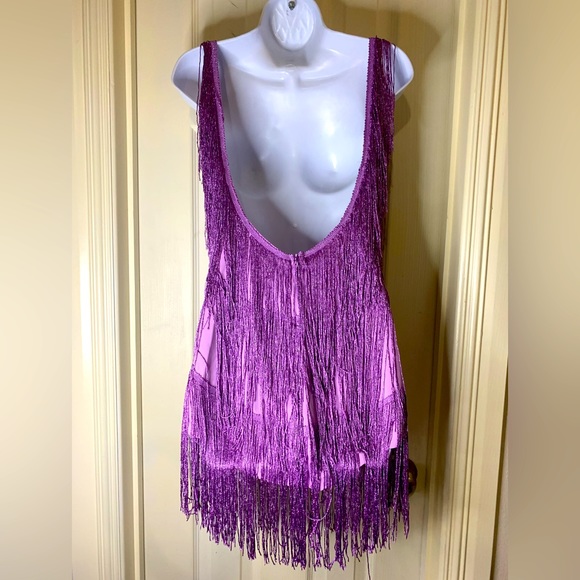 Sexy Style Backless Skirt Women Sleeveless Glitter Tassel Long Sling Dresses - Picture 5 of 7